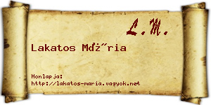 Lakatos Mária névjegykártya