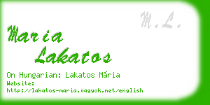 maria lakatos business card